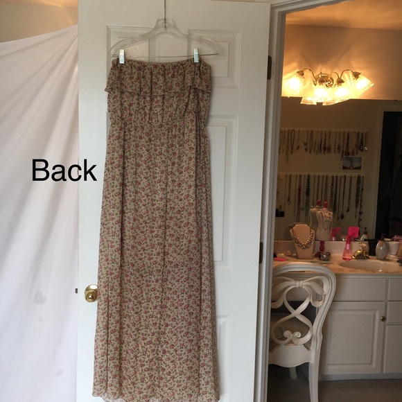 Delicate rose floral print maxi dress XX Lg - Picture 3 of 6